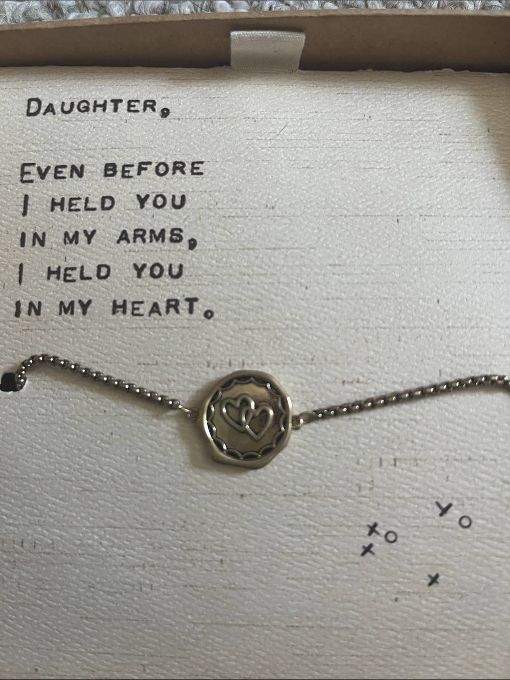 Demdaco Kraft Bracelet with Sentiment Gift Box - Silver